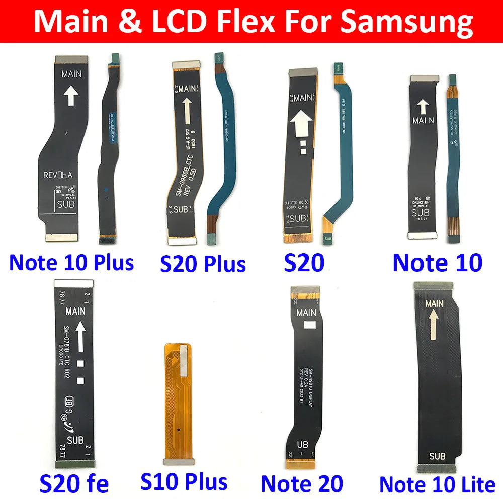 Cable Flex Conexión Múltiple (Puerto Carga, Placa Base, LCD) para Samsung Note 10 Lite/Note 20/S10 Plus/S20 FE (Nota: Verificar parte exacta)