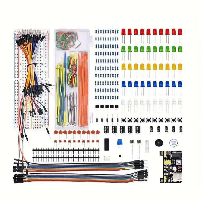Kit Inicio Electrónica DIY (830 Piezas) para Arduino UNO R3 (Incluye Protoboard y Componentes)