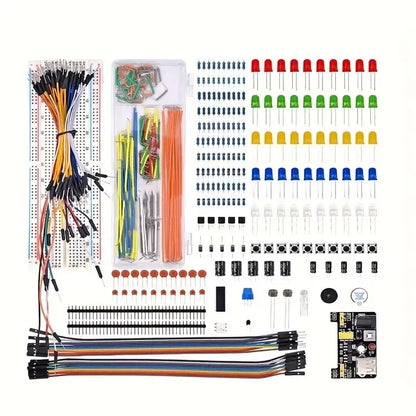 Kit Inicio Electrónica DIY (830 Piezas) para Arduino UNO R3 (Incluye Protoboard y Componentes)
