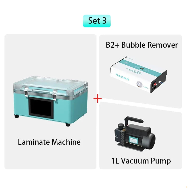 Máquina Laminadora Vacío Nasan NA-SUPA Lite + Removedor Burbujas NA-B2 + Separador NA-SP23 Ultra para Pantalla LCD Plana/Curva Reparación