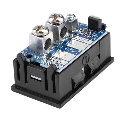 Voltímetro Amperímetro Digital DC (7-100V, 20A/50A Shunt Integrado) - Panel Display LED Dual 0.28"