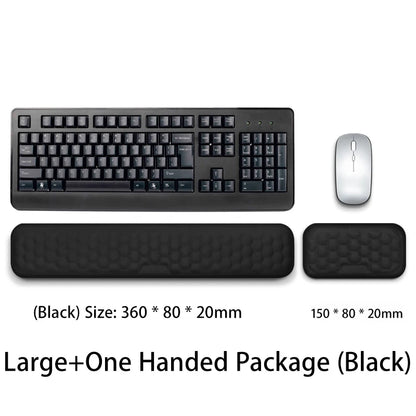 Reposamuñecas Ergonómico Espuma Memoria para Teclado y Mouse Pad (Protección Oficina/Tipeo) Computadora/Notebook