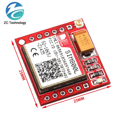 Módulo GSM/GPRS SIM800L Core (Quad-Band, Serial TTL) con Interfaz IPX, Antena PCB y Ranura Micro SIM para Arduino