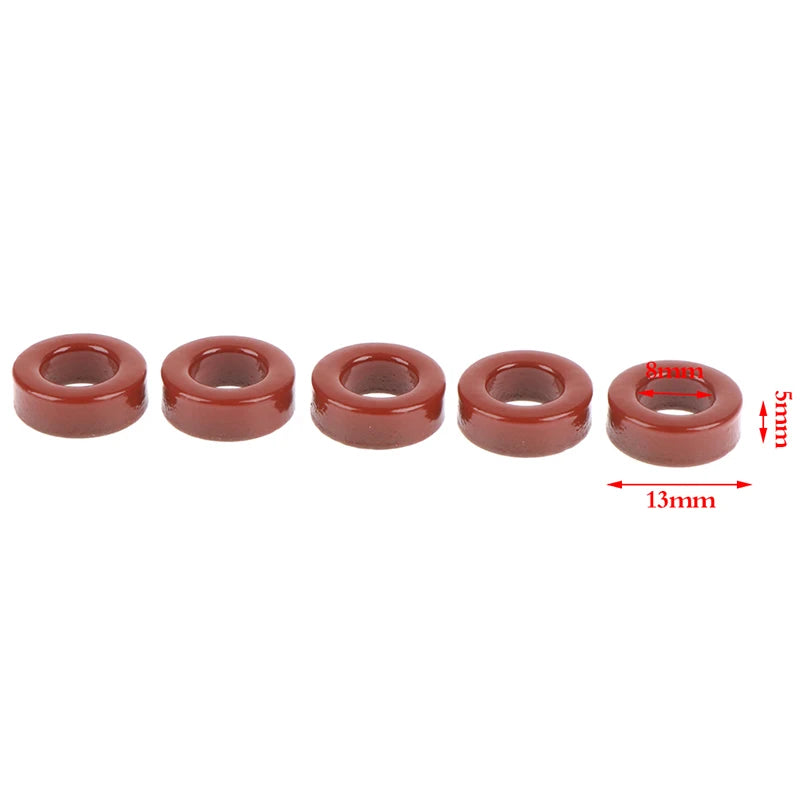 Núcleo Toroide Polvo Hierro Carbonilo T50-2 Rojo (13.7x7.5x5.5mm) - Lote 5 Piezas