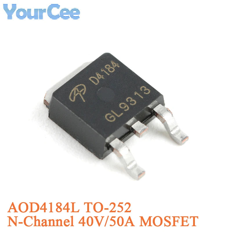 MOSFET Canal-N AOD4184L (D4184) SMD TO-252 40V 50A (Opciones AOD40x disponibles) - Lote 5/20 Piezas