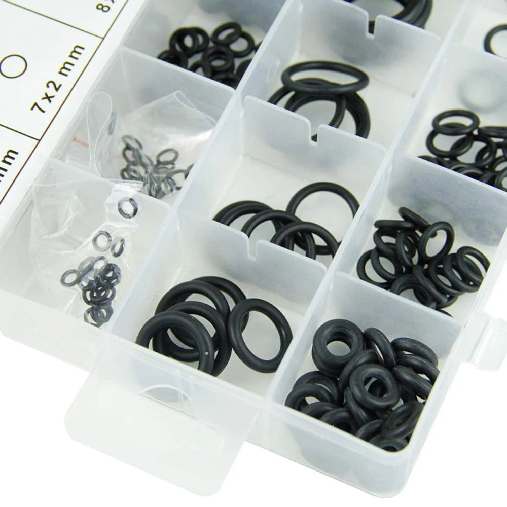 Set Surtido O-Rings Goma Nitrilo 32 Tamaños Universales (Junta Sello) para Plomería/Automotriz/Grifo Reparación (225/419 Piezas)