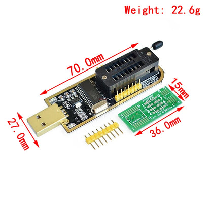 Kit Programador USB XTW100 (CH341) 24/25 Series EEPROM Flash BIOS + Clip Test SOIC8/SOP8