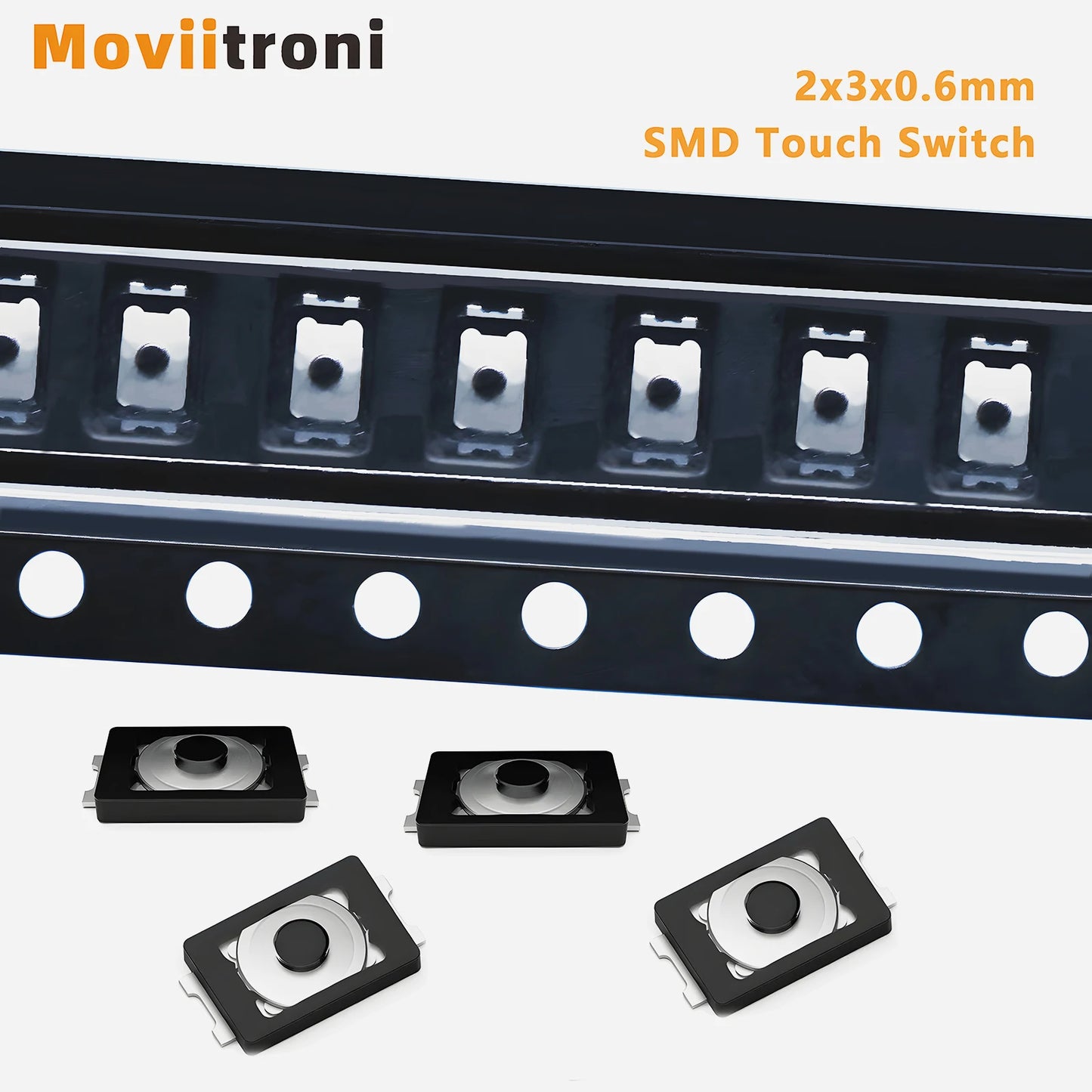 Micro Switch Táctil SMD (2x3x0.6mm, 4 Pines) Botón Pulsador Película Delgada (10/50/100/200 Unidades)