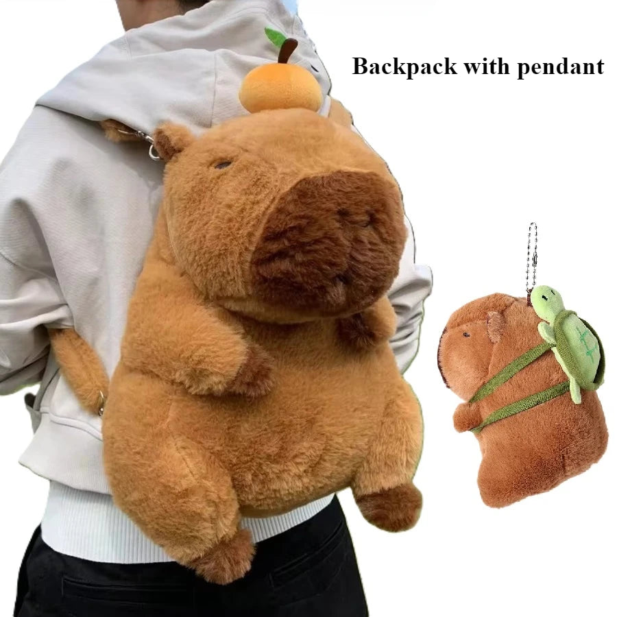 Mochila Peluche Capibara Kawaii Bolso Hombro/Mini Morral Muñeco Peludo Regalo