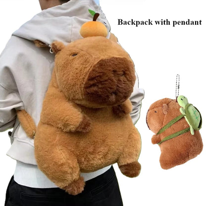 Mochila Peluche Capibara Kawaii Bolso Hombro/Mini Morral Muñeco Peludo Regalo