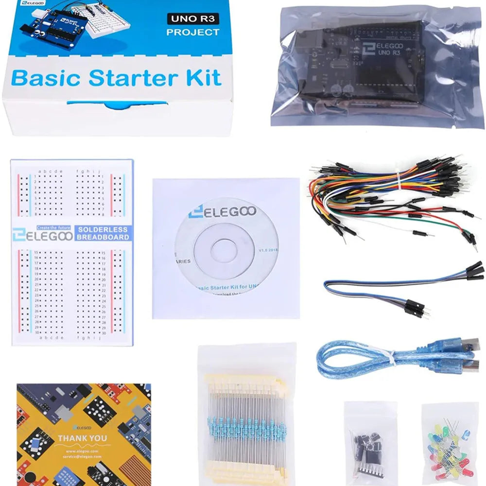 Kit Inicio Básico ELEGOO UNO Project con Tutorial y Placa UNO R3 compatible Arduino IDE (Kit Electrónico DIY)
