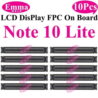 Conector de pantalla a bordo para Samsung S24 Plus S23 Ultra S22 S21 S20 FE Note 20 S10 LiteLCD pantalla FPC en enchufe de placa base, 10 Uds.