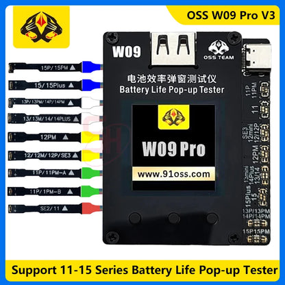 OSS W09 Pro RELIFE XA2 Pro Battery Programmer for iphone 11 12 13mini 14 15Pro Max Battery Health Changed to 100% Pop-up Repair