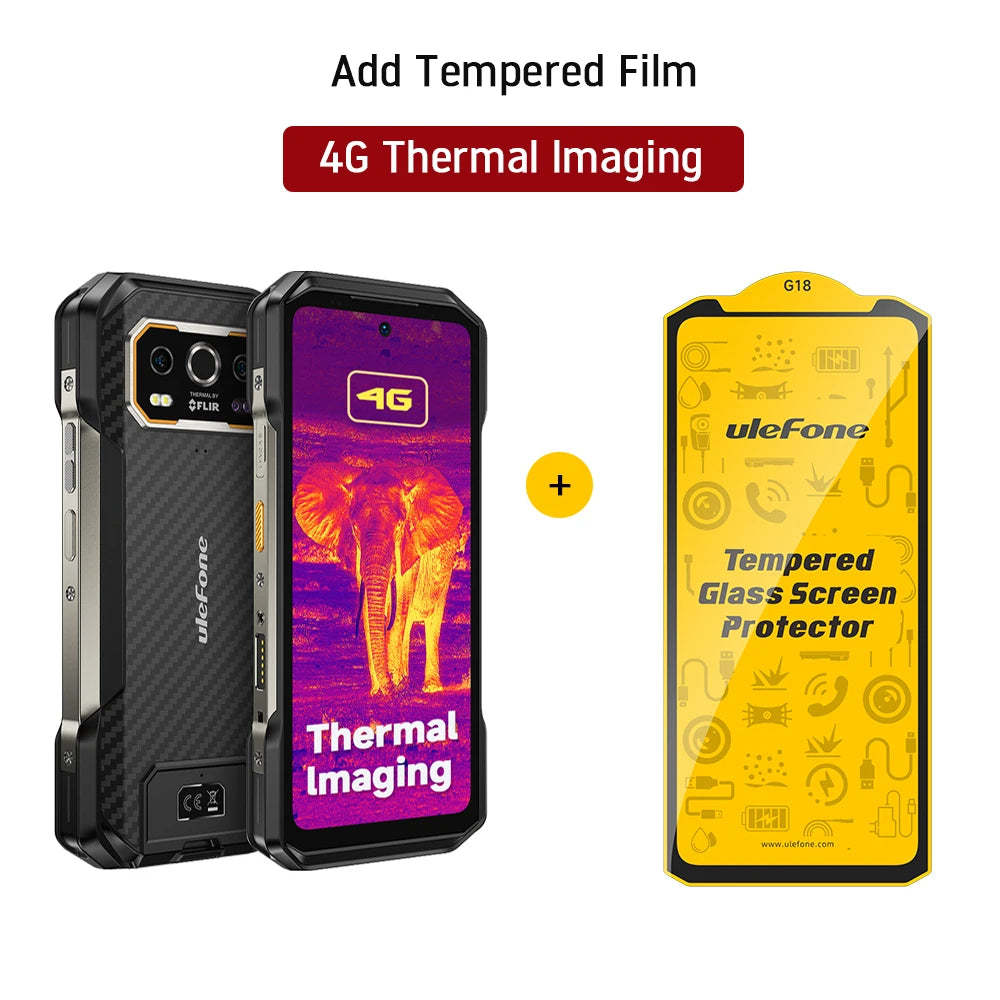 Celular Rugged Ulefone Armor 27T 4G con Cámara Térmica FLIR® y Visión Nocturna (10600mAh, 24GB/256GB, Android 14)