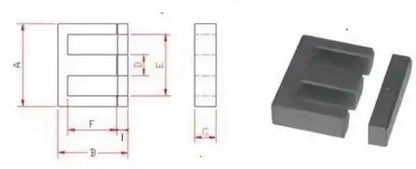 Núcleo Ferrita EE22/EI22 PC40 con Bobina Vertical/Horizontal (8/10 Pines)