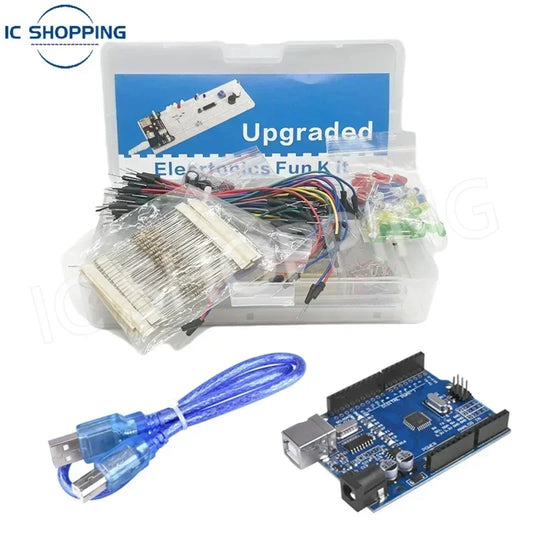 Kit Inicio Electrónica DIY (830 Piezas) para Arduino UNO R3 (Incluye Protoboard y Componentes)