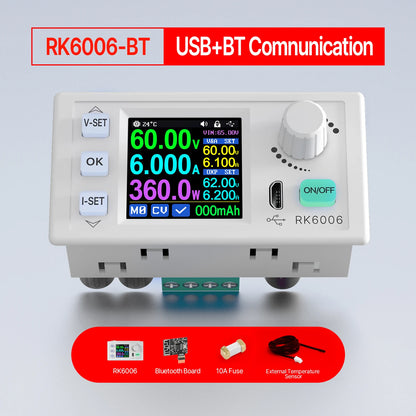 Fuente Alimentación Laboratorio RD-RK6006 / RK6006-BT DC 60V 6A Comunicación Buck Ajustable 4 Dígitos