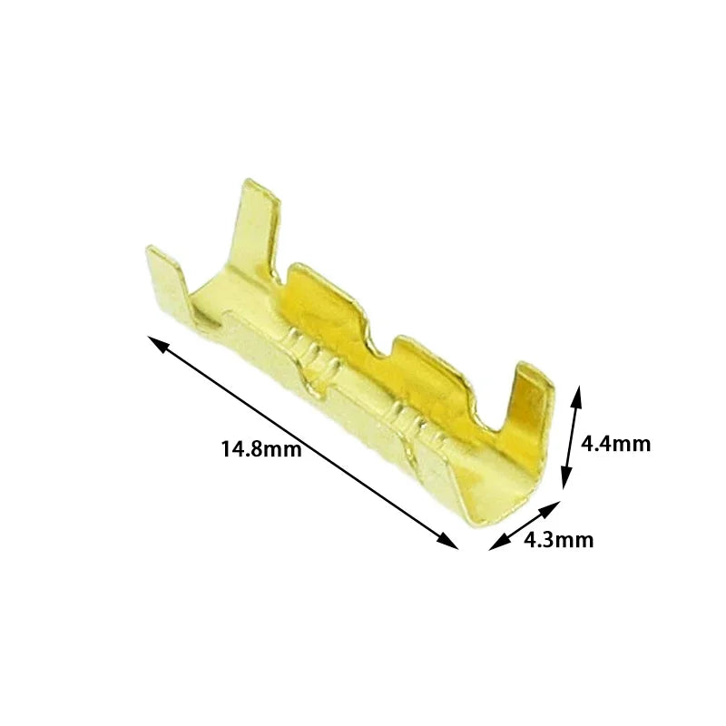 Conector Terminal Rápido Forma U 453 (Diente Pequeño, Fascia) para Cable 0.5-1.5mm² (50 Unidades)