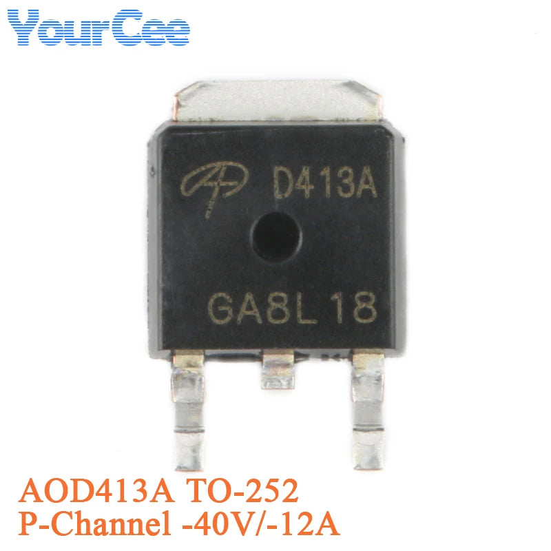 MOSFET Canal-N AOD4184L (D4184) SMD TO-252 40V 50A (Opciones AOD40x disponibles) - Lote 5/20 Piezas