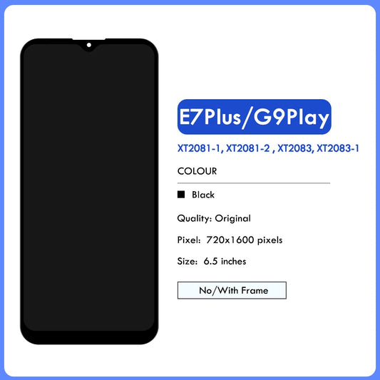 6.5" For Motorola Moto G9 Play lcd G9Play with frame display touch screen digitizer Assembly for Moto E7Plus lcd e7 plus LCD