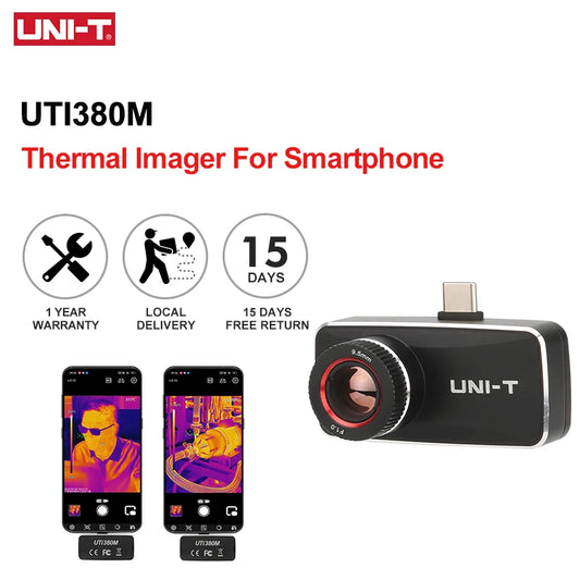 Cámara Térmica UNI-T UTi380M para Android - Termógrafo 400x300 Píxeles, Enfoque Manual, Test Fallo Circuito PCB