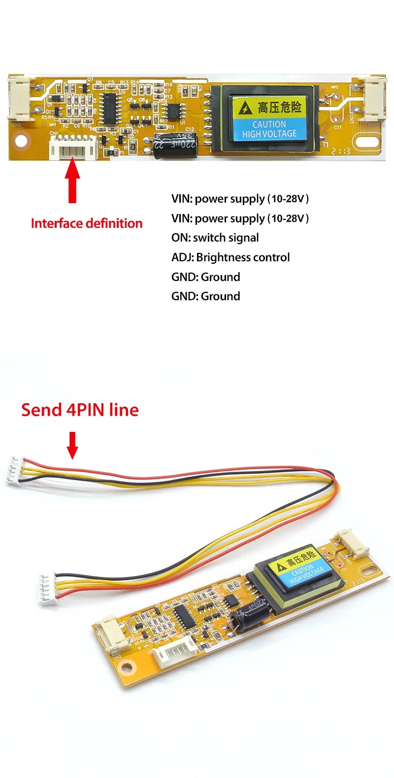 Placa Inverter Universal CCFL 2 Lámparas CA-1502 (AVT1502) para Monitor 10-22" Input 10-28V