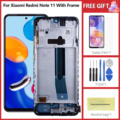 AMOLED Display For Xiaomi Redmi Note 11 LCD Touch Screen Digitizer Panel Assembly 2201117TG, 2201117TI Screen Display Replace