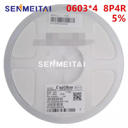 5000Pcs 0603*4 8P4R 5% 2*4P SMD Network Resistor Array 0ohm 1 10 100 ohm 1K 10K 100K 1M 101 102 103 104 105