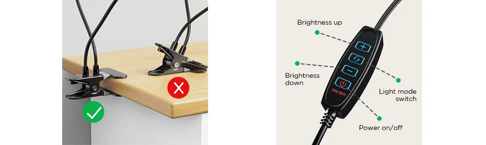 Elikliv Gooseneck Auxiliary Lights for Digital Microscope 118cm Flexible Microscope LED Lights with 3 Lighting Modes USB Cable