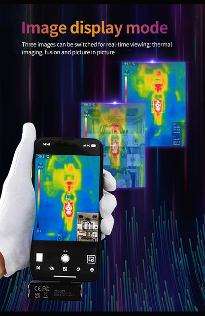 Termógrafo UNI-T UTi120MS para iPhone (iOS) - Cámara Térmica USB-C Detección PCB/Calefacción Suelo