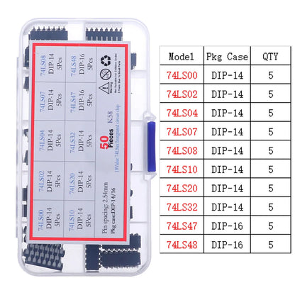 Kit Surtido Chips IC Lógica CMOS (Series 4000/4500/74HC/74LS) con Zócalos