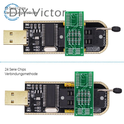 Kit Programador USB CH341A 24/25 Series EEPROM Flash BIOS + Clip Test SOIC8/SOP8 (DIY Kit i21)