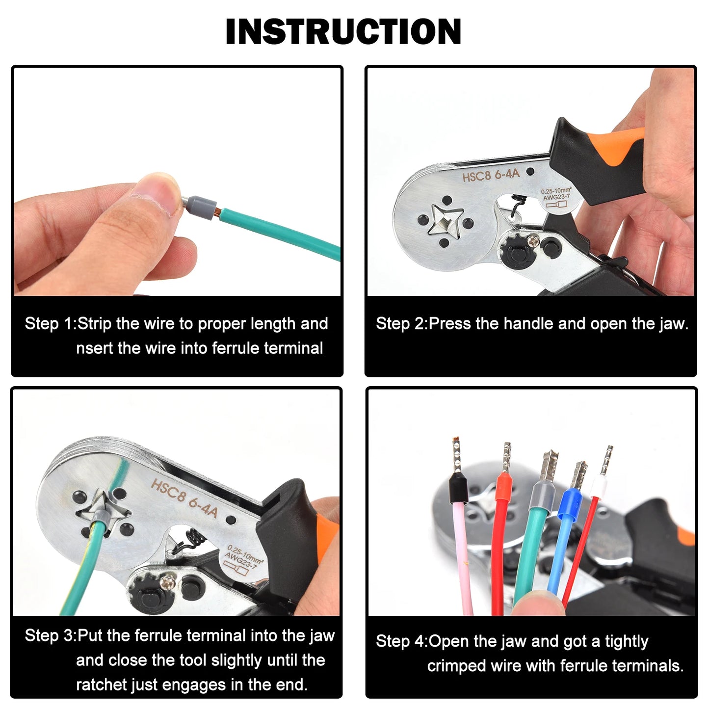 Kit Terminales Conectores Ferrules Cable Aislado AWG 22-7 (Punta Cordón) Surtido (1200 Piezas)