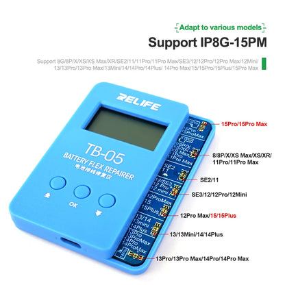 RELIFE TB-05 Battery Cable Repair Instrument Setup-free and Boot-free Adapt To Various Models for IPhone IP8G-15PM