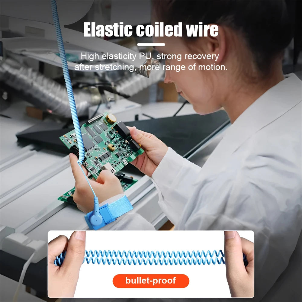 Pulsera Antiestática Inalámbrica Ajustable ESD con Correa Repuesto