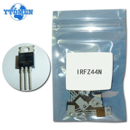 MOSFET Canal-N IRFZ44N TO-220 55V 49A - Lote 5/10 Piezas