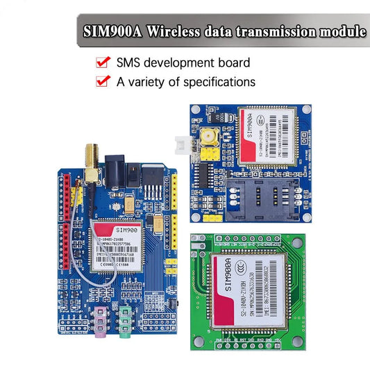 Kit Placa Módulo Transmisión Datos Inalámbrica GSM/GPRS SIM900A / SIM900 Mini V4.0 con Antena (Refurbished, C83 AEAK)