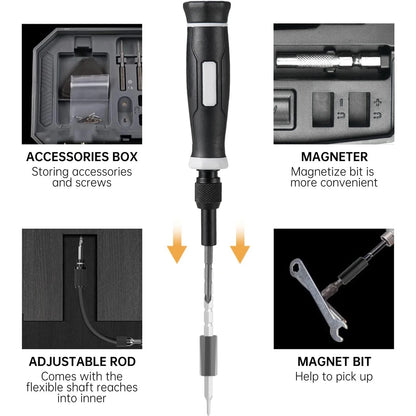 Set Destornilladores Precisión Profesional 152 en 1 / 25 en 1 (Kit Herramientas Laptop/Computadora, Puntas T5/T6 Torx)