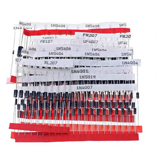 Kit Surtido Diodos THT (Rectificador/Schottky/Switching) - 14 Valores (1N400x, 1N58xx, FRxxx, etc.)