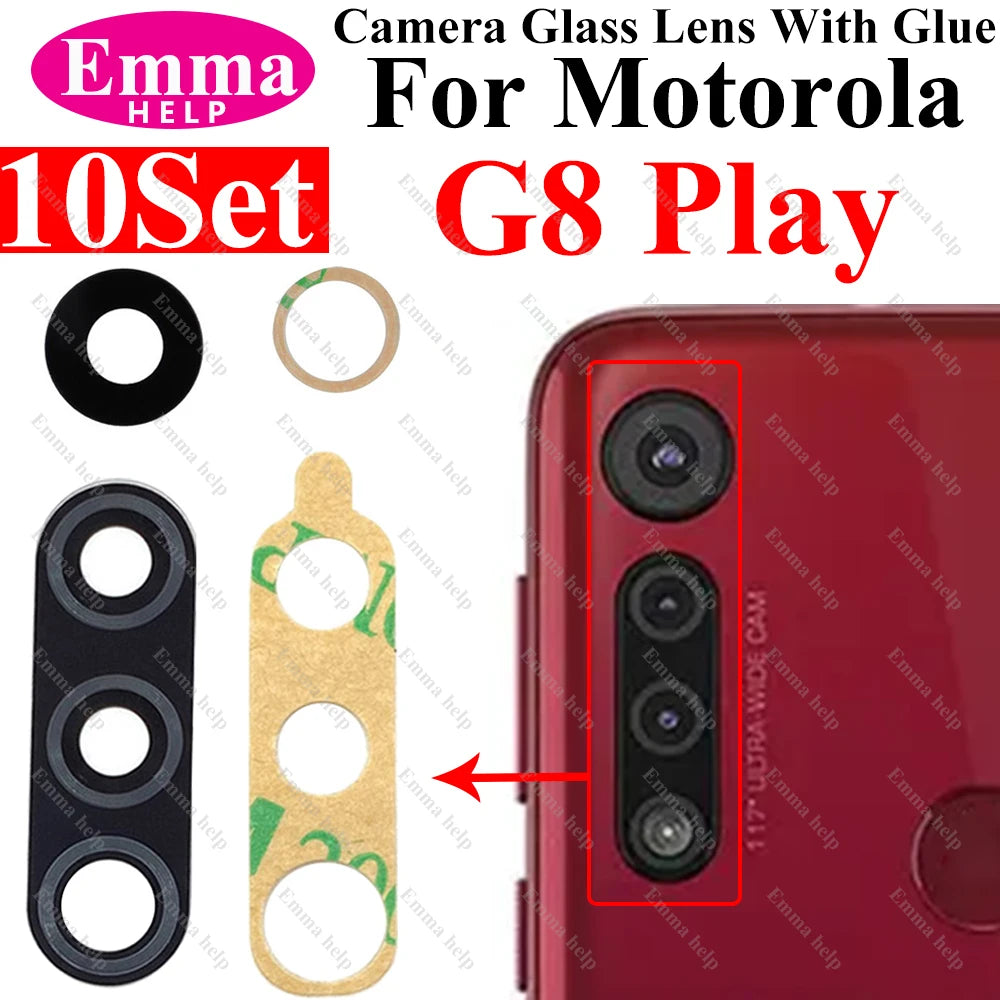 10set A+ Back Camera Glass Lens for Motorola Moto G9 G8 G7 G6 G5 Plus Play Power Rear Camera Lens