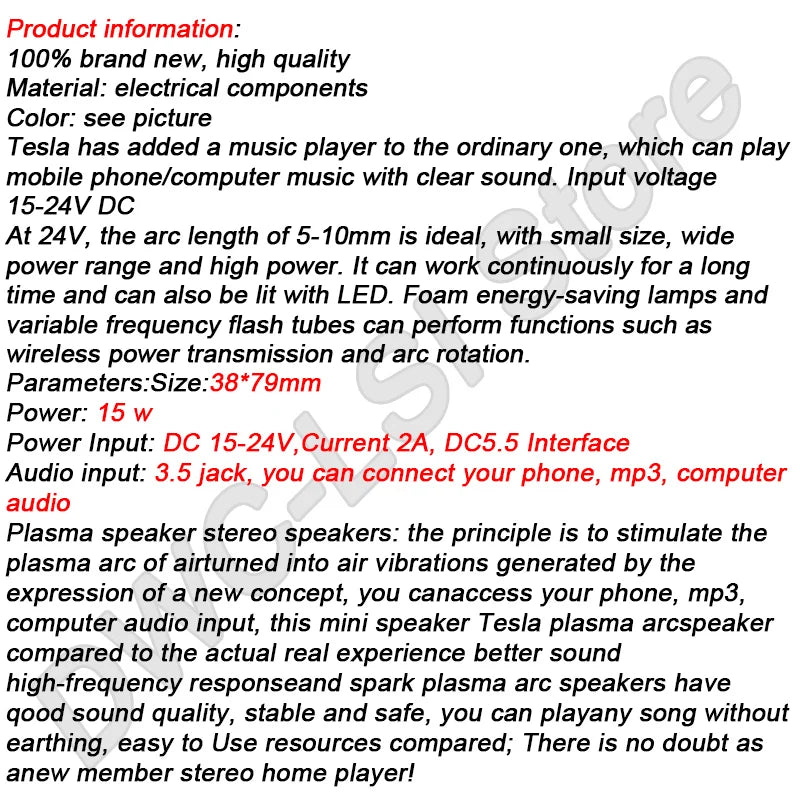 Kit DIY Bobina Tesla Divertida con Arco y Audio - Producción/Ensamblaje Electrónico Experimental (Soldar)