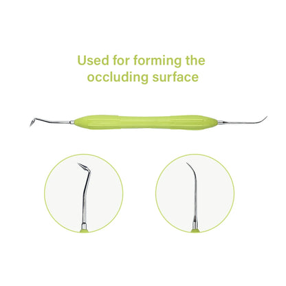 Set Relleno Resina Dental Doble Punta Acero Inoxidable (Espátula Relleno Composite, Mango Silicona)