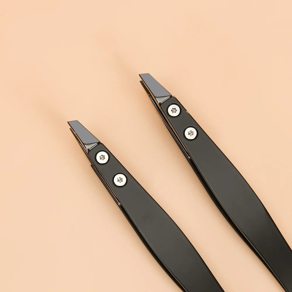 Pinzas Puntiagudas Cerámica Zirconia / Acero Inoxidable Puntas Inclinadas para Cejas/Barba/Pelo/Pestañas
