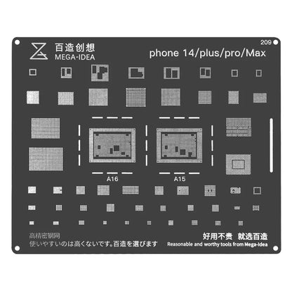 QIANLI MEGA-IDEA Black BGA Reballing Stencil Multifunction Universal Net for iPhone 6-16 Pro Max Planting Tin Steel Mesh tools