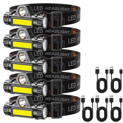 Linterna Frontal LED COB Recargable Magnética Potente Impermeable para Pesca Exterior (1-5 Unidades)