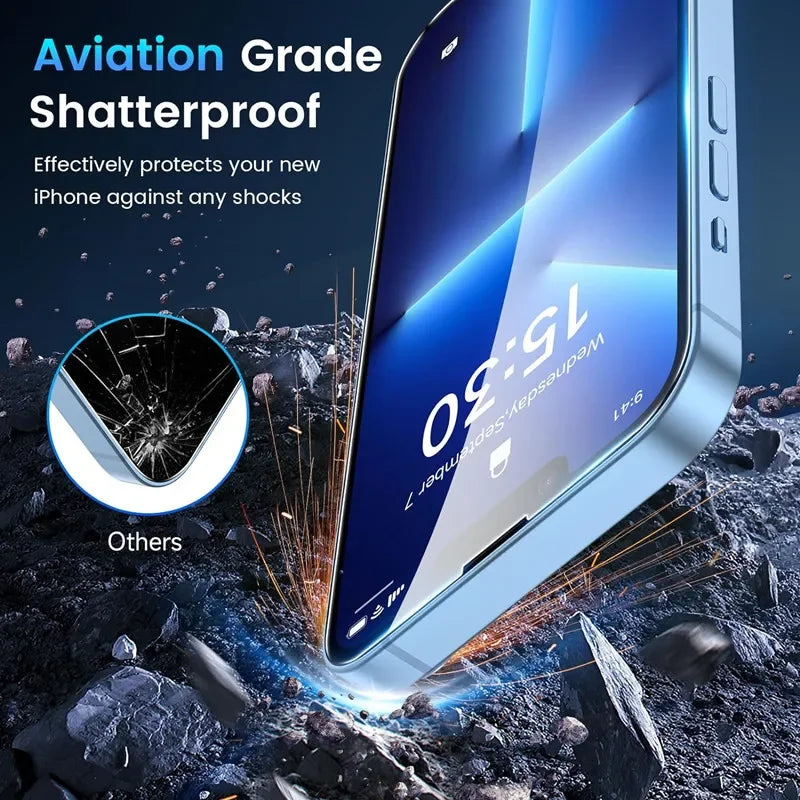 Protector Pantalla Cristal Templado para iPhone 7/8 Plus / X/XR/XS Max / 11-16 Pro Max/Mini (Pack 5 Unidades)