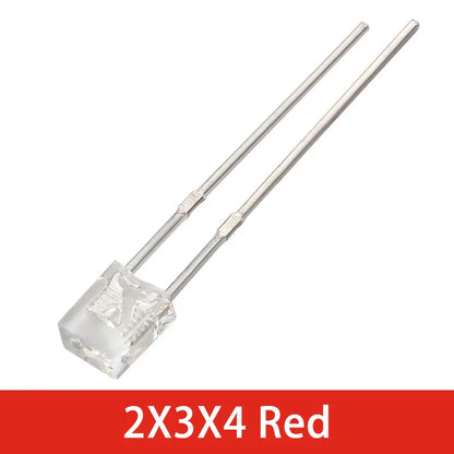 Diodo LED Transparente Luminiscente (2x3x4mm) Blanco/Verde/Rojo/Amarillo/Azul (Kit 50 Unidades)