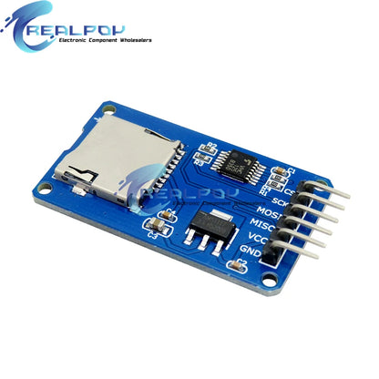 Módulo Lector Tarjetas Micro SD/Mini TF Shield con Interfaz SPI para Placa Expansión Arduino DIY Kit