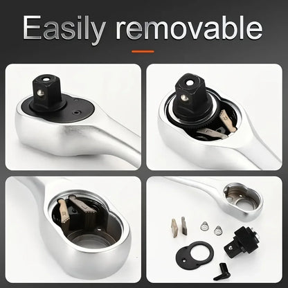 Juego Llaves Vaso Tubo con Ratchet (1/4", 3/8", 1/2") Herramientas Mano para Reparación Auto/Mecánica