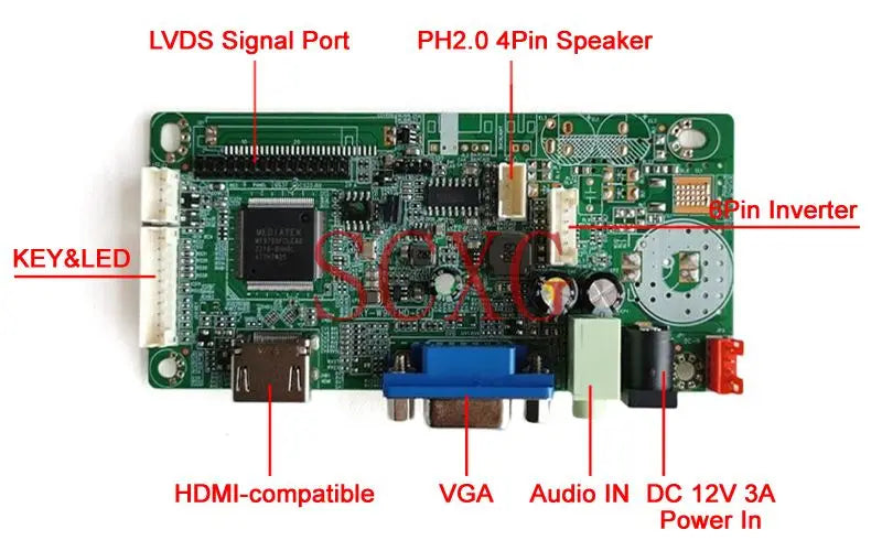 Kit DIY Placa Controladora LCD para Panel 17.1" LP171WP4/W01/WX2 (1440x900) 30pin LVDS 1CCFL VGA/HDMI/AV/USB